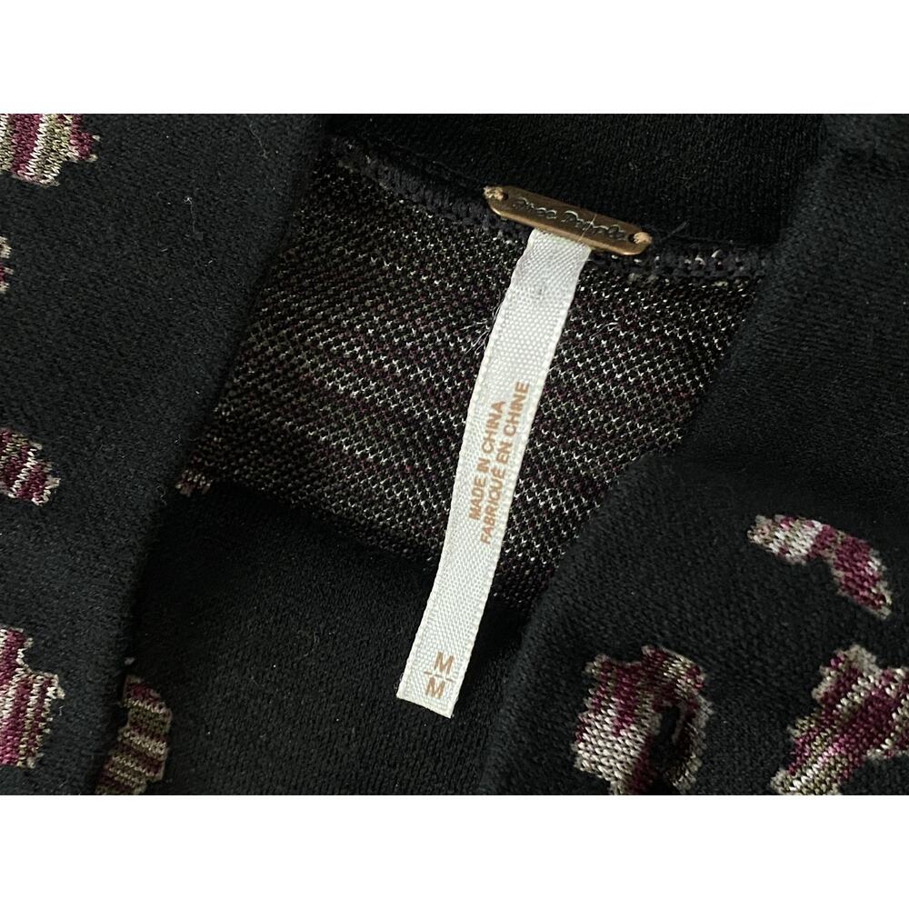 Free People Modern Love Mock Neck Mini Sweater Dress Womens Medium Pockets Black - Picture 10 of 13